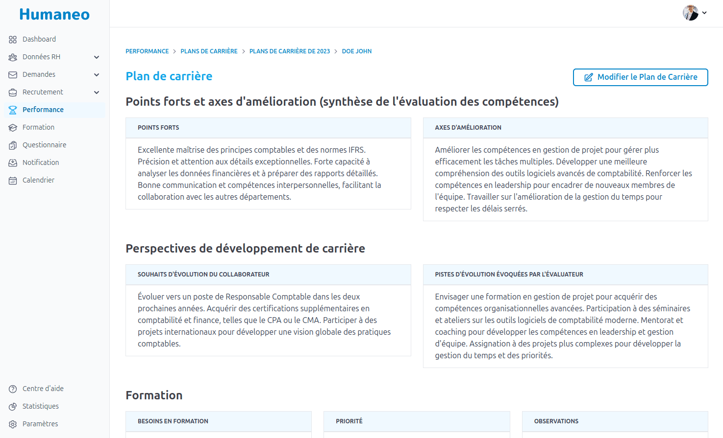 Gestion de Carrière