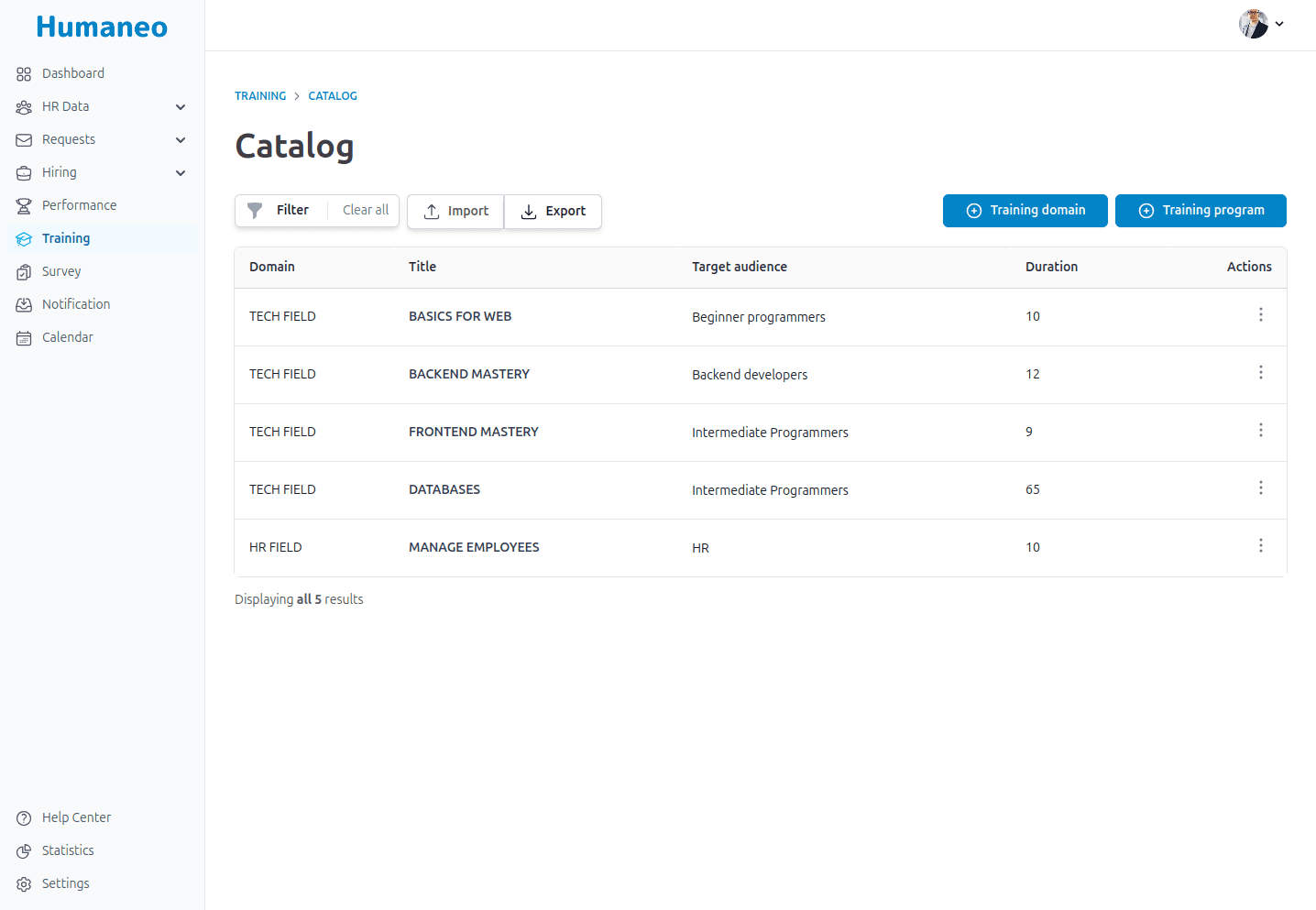 Training Catalog