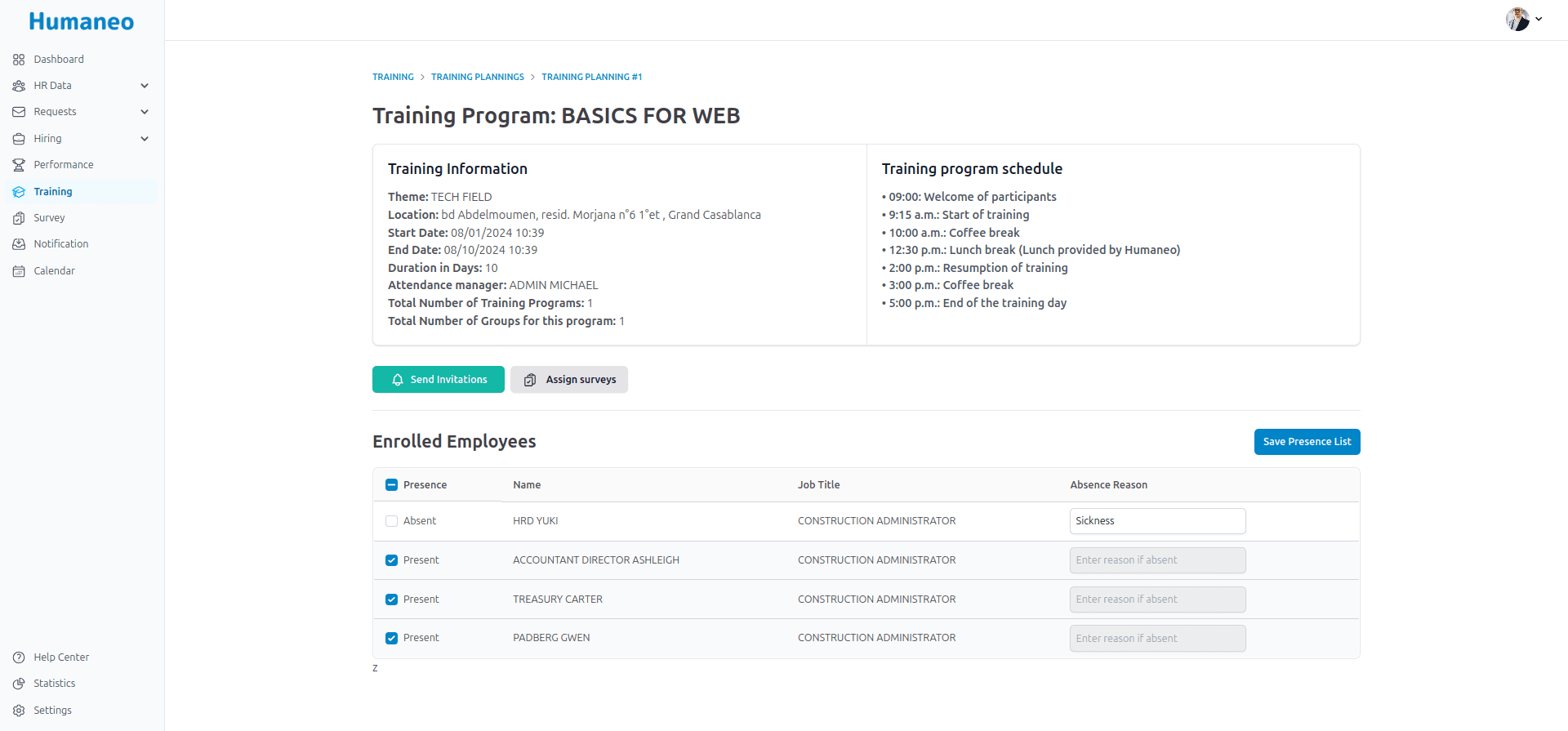 Training Planning